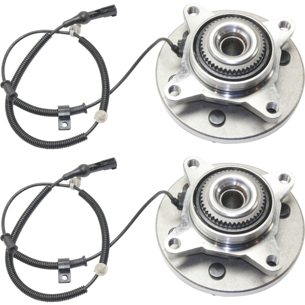 Set of 2 Wheel Hubs for Ford F-150 (2009–2010) Front 6 Lug with Bearing & Sensor