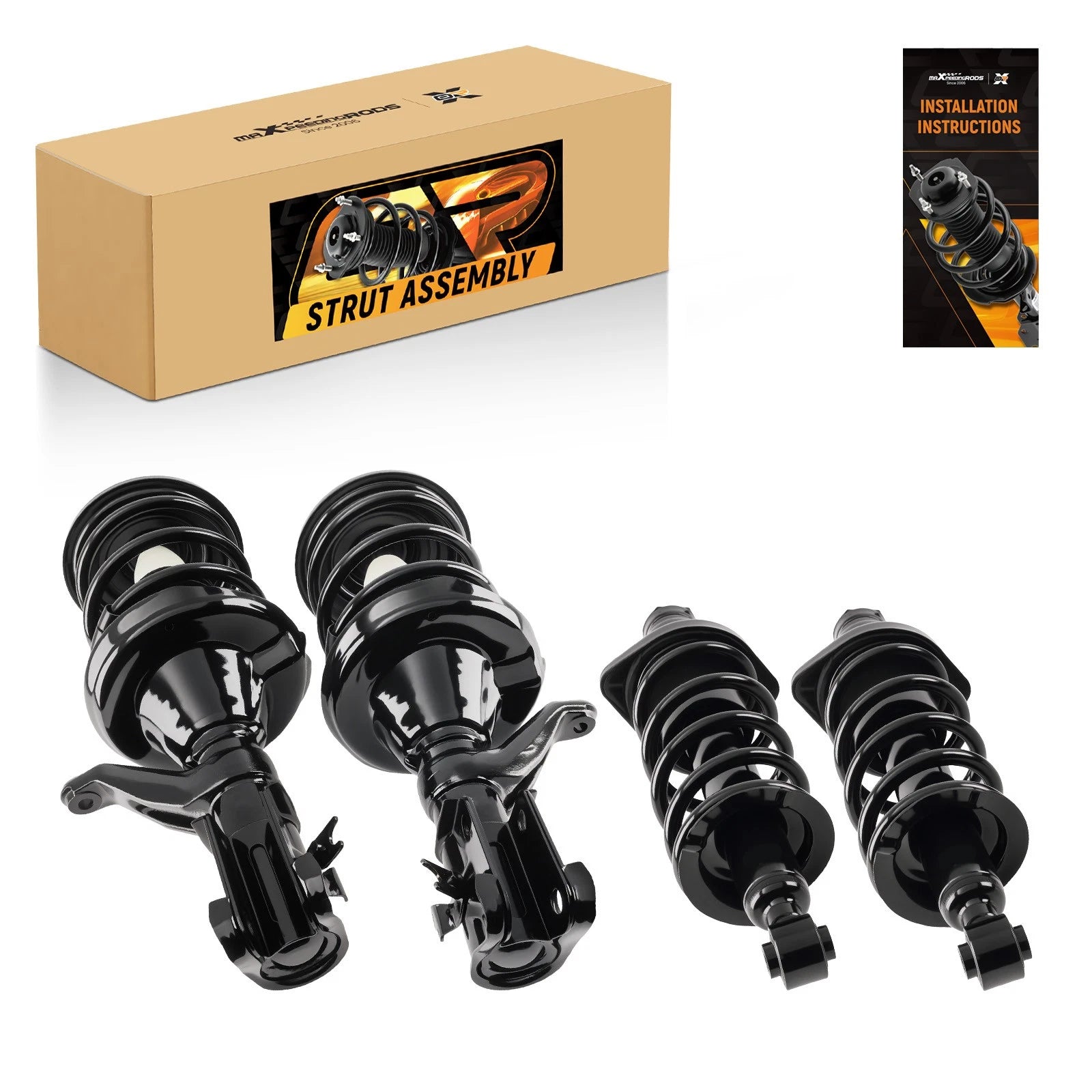Set of 4 Front & Rear Struts for Honda Civic (2003–2005) 172185, 172186, 171340L