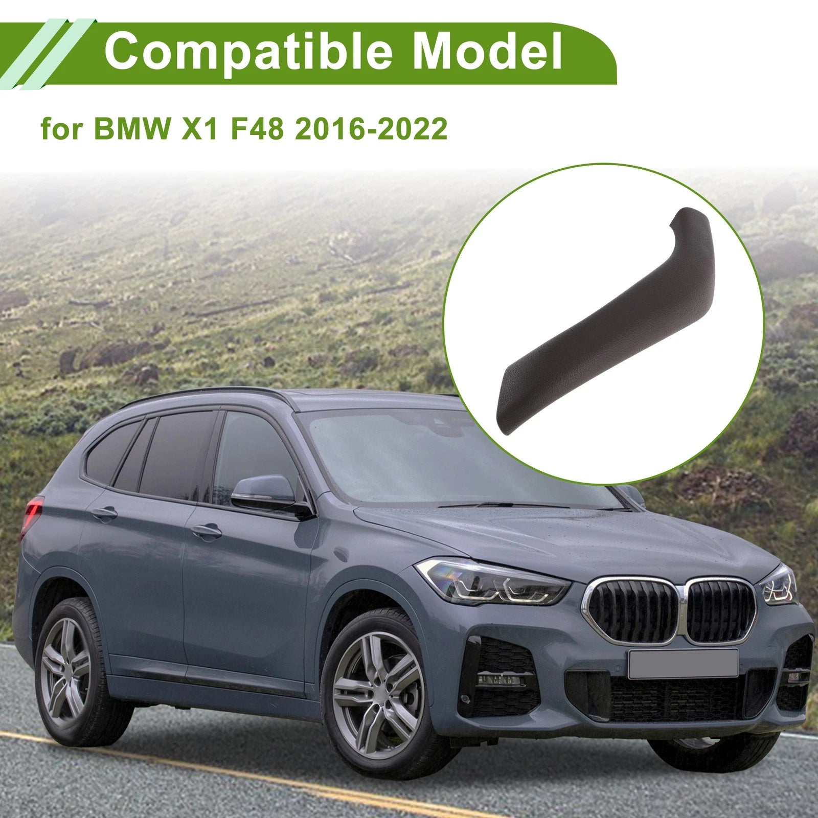 Door Panel Handle Pull Trim Cover for BMW X1 F48 (2016–2022) No. 51417468713 Deep Brown