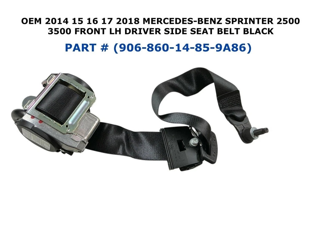 Left Side Seat Belt for Mercedes-Benz Sprinter 2500-3500 (2014–2018) BLACK