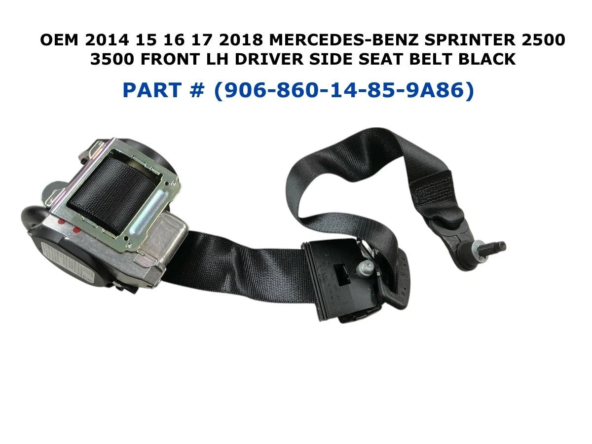 Left Side Seat Belt for Mercedes-Benz Sprinter 2500-3500 (2014–2018) BLACK