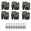 Set of 6 Ignition Coils & 12 Platinum Spark Plugs for Mercedes W210 E320 (1996–2002)