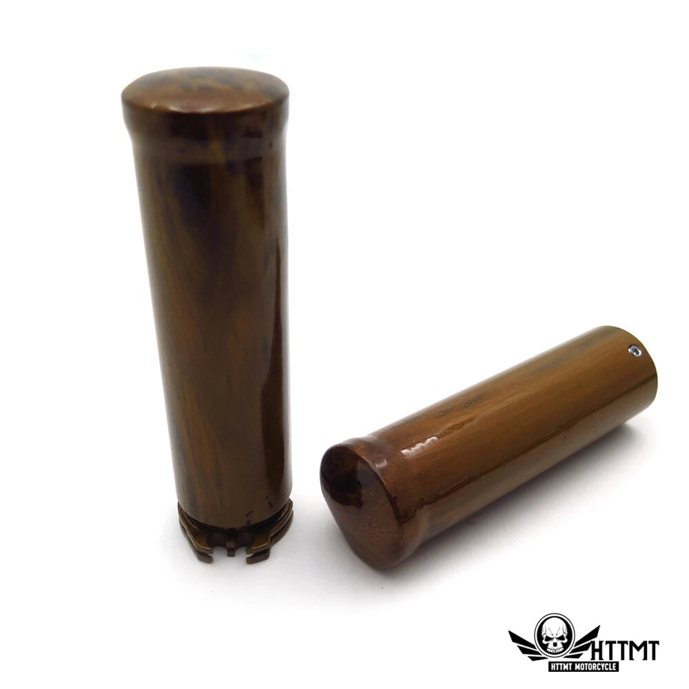 1" Wood Brown Hand Grip for Honda Shadow VT/XVS 400/600/750/1100/1300