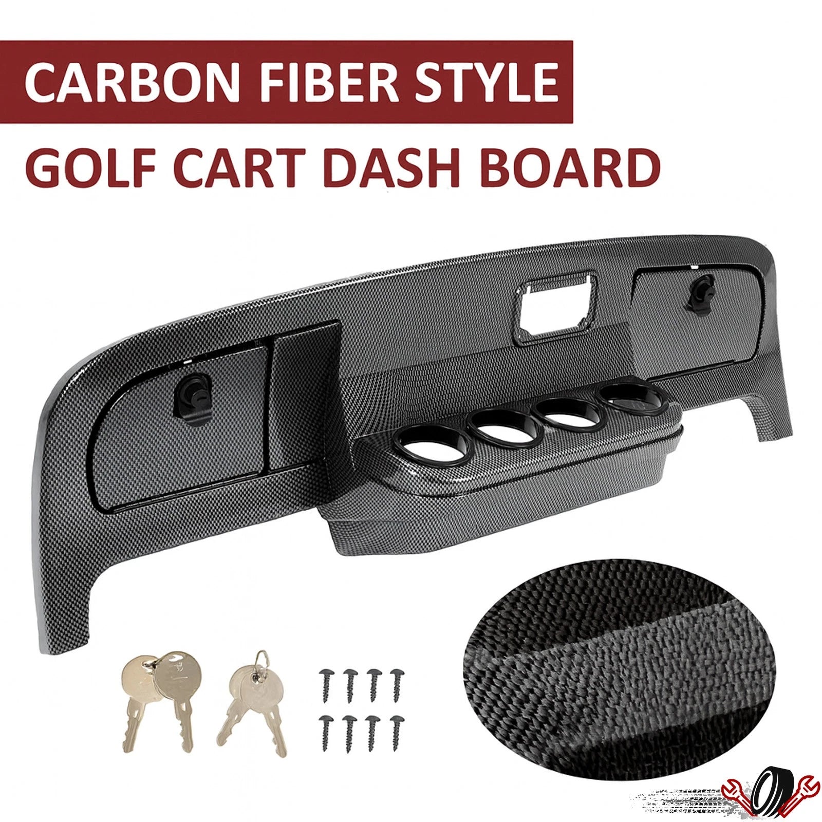 Dash Assembly Cover for EZGO TXT Medalist Golf Cart (1994–2013) Carbon Fiber Style
