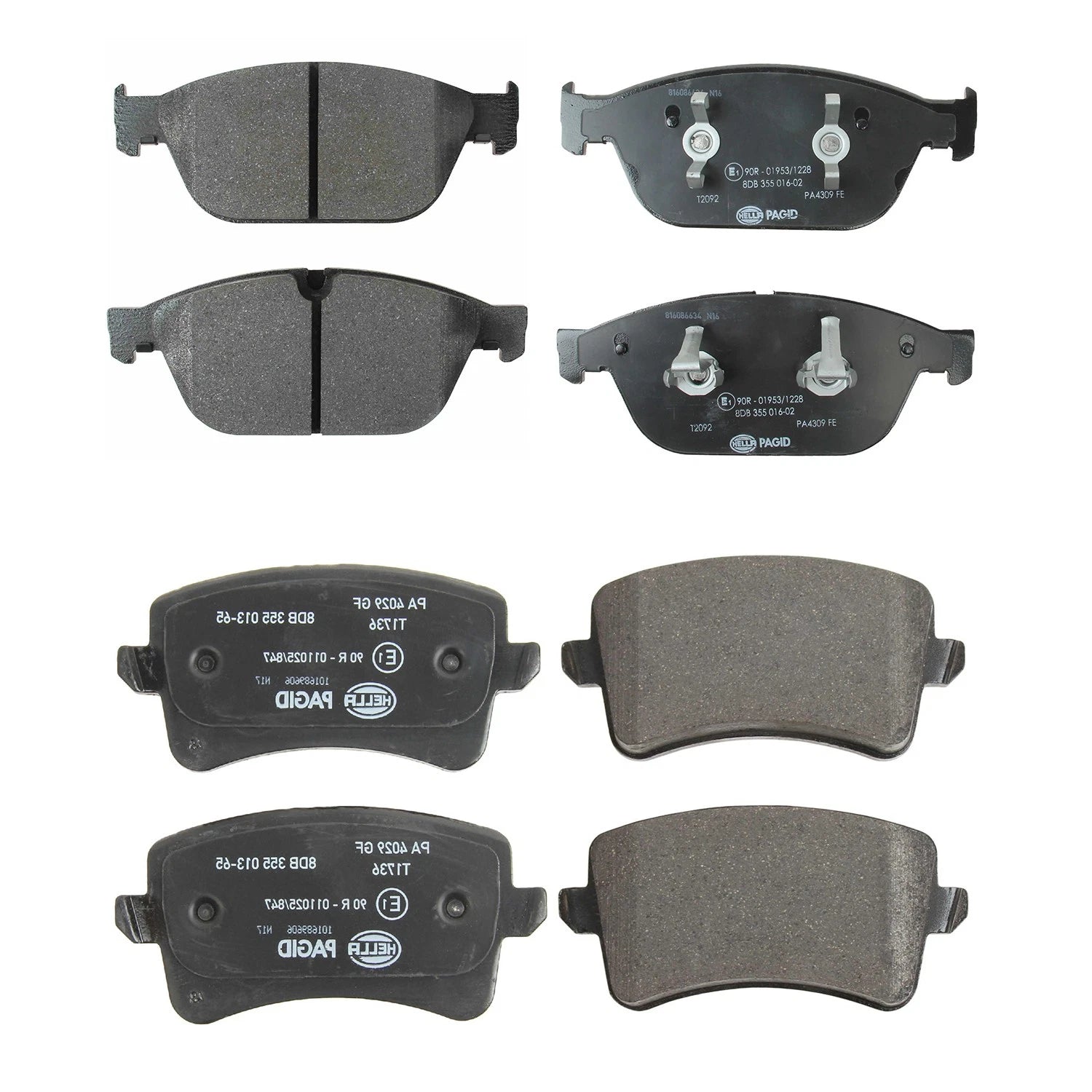Disc Brake Pads Kit for Audi SQ5 (2018–2023) - Hella 8DB 355 001-001, 8DB 355 001-002