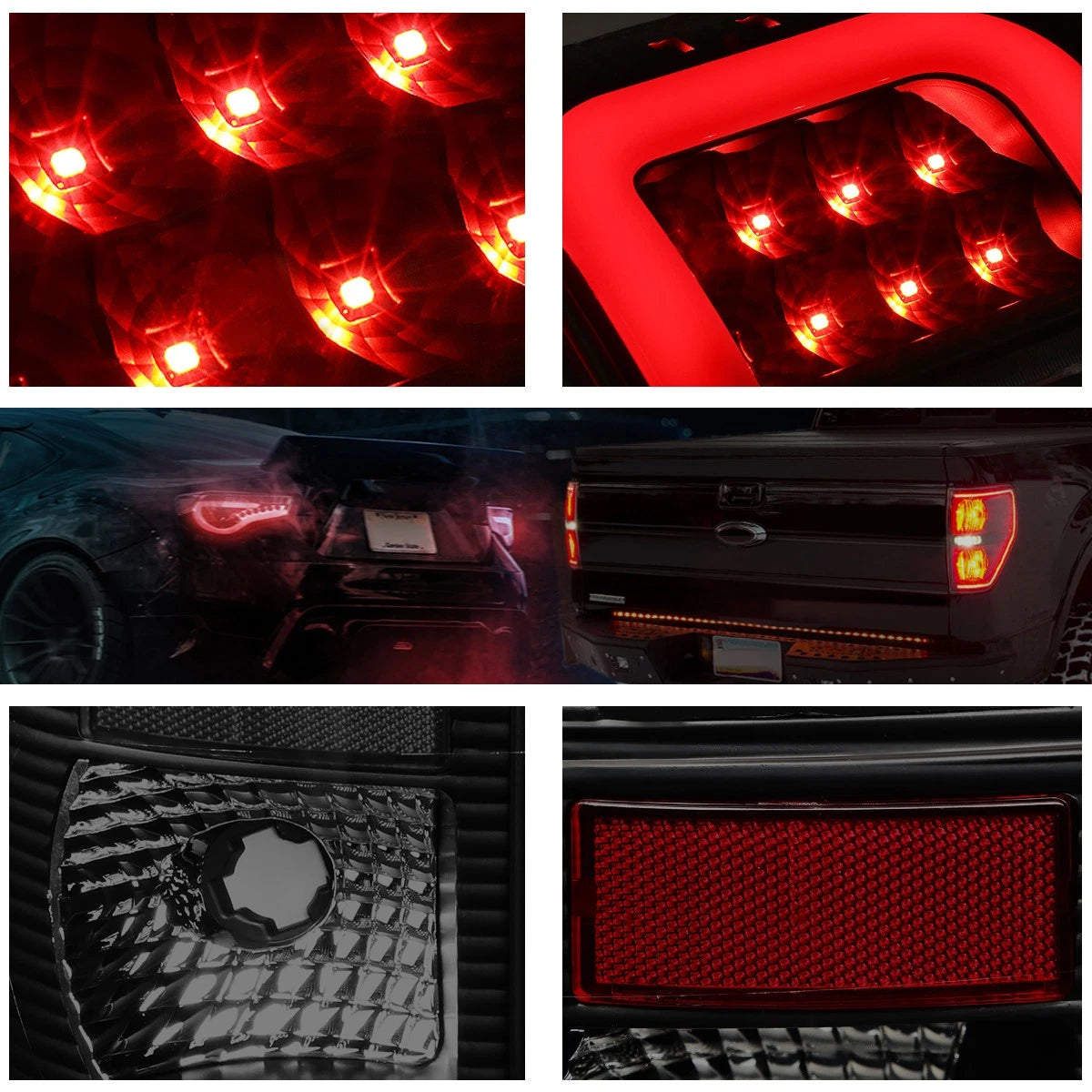 3D LED C-Bar Tail Light for Ford Super Duty (2008–2016) Tinted