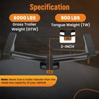 Class 3 Trailer Hitch 2" Receiver for Ford Transit 150 250 350 (2015–2026)