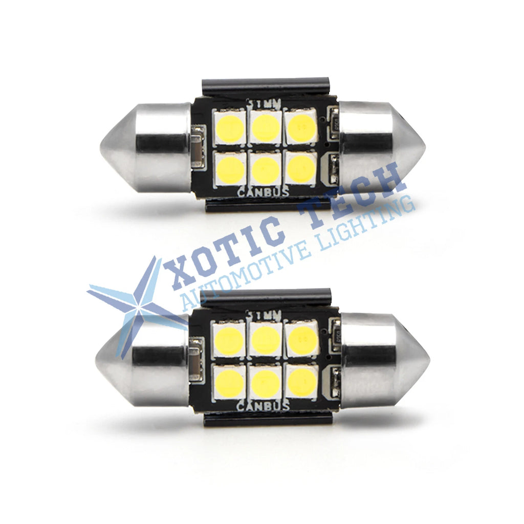 White Festoon LED Interior Dome Trunk License Light Bulb for DE3175 (DE)
