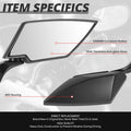 Universal Black Convex Anti-Glare Chrome Side View Mirrors (Fit Naked Bikes)
