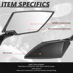 Universal Black Convex Anti-Glare Chrome Side View Mirrors (Fit Naked Bikes)
