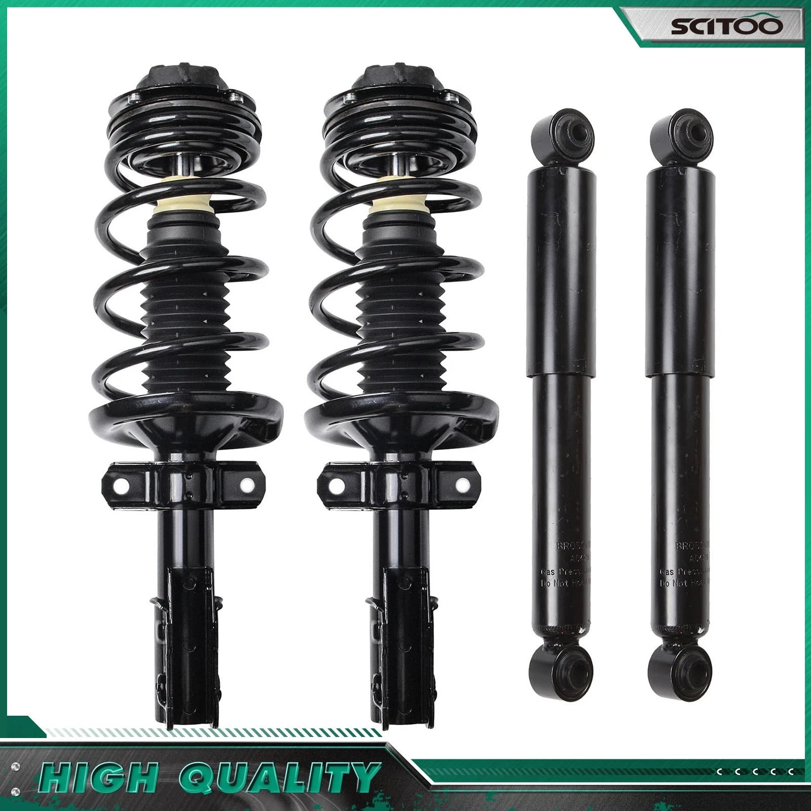 2x Front Complete Struts & 2x Rear Shock Absorbers for Saturn Ion (2003–2007)