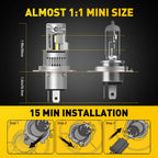 2X LED Headlight Bulbs for H4 9003 (CANBUS)
