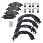 Front Rear Brake Pads + Drum Shoes for Chevrolet Silverado 1500 (2008–2013) S960