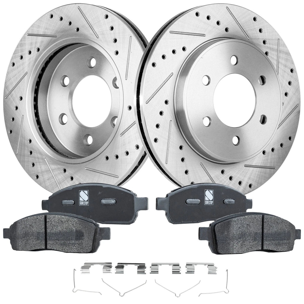 Brake Disc and Pad Kit for Ford F-150 (2004–2008) Cross-drilled