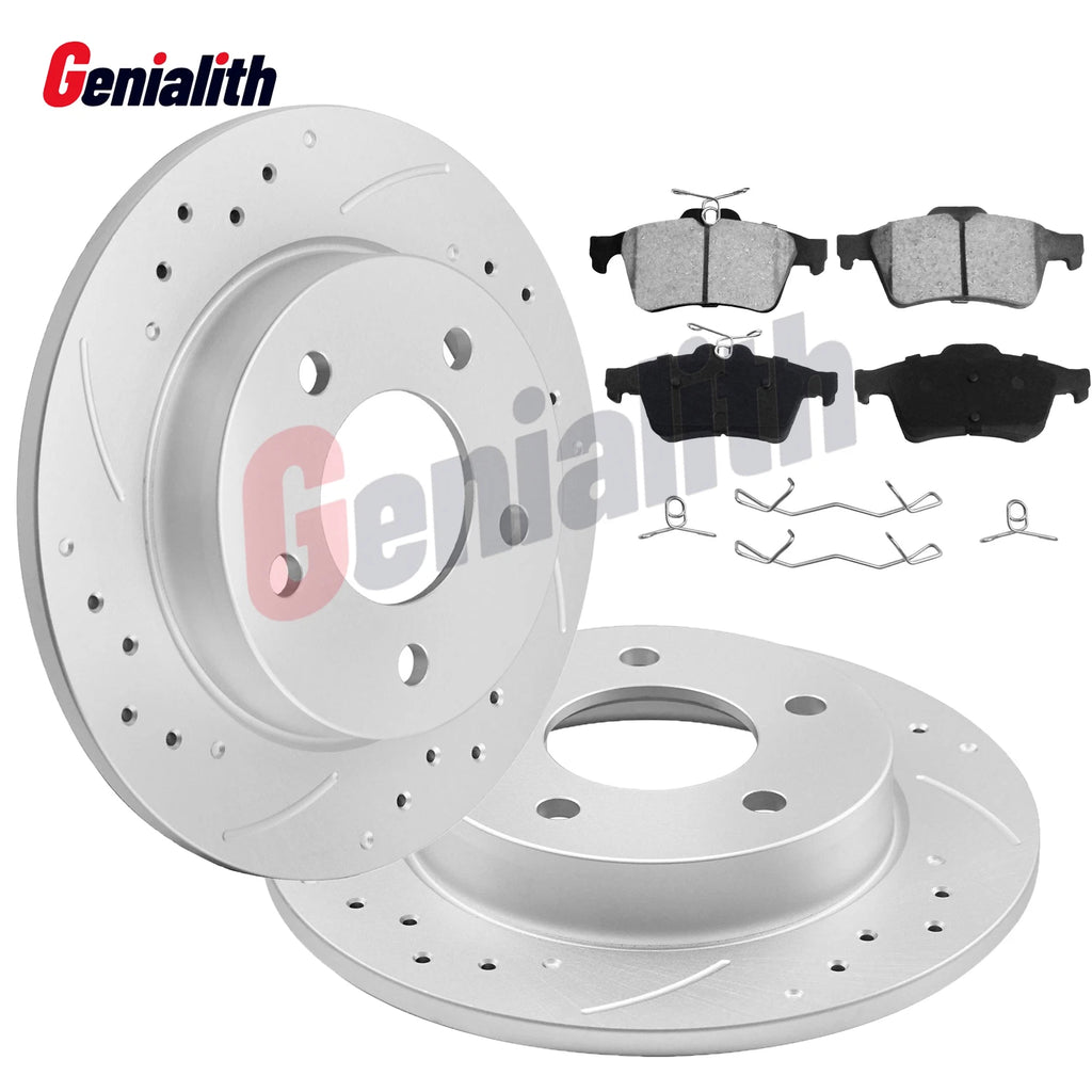 Rear Drilled Brake Rotors & Ceramic Brake Pads for Mazda 3 (2005–2013)
