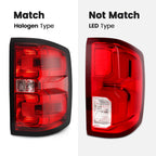 Halogen Taillight with Bulb Right for Chevy Silverado & Sierra 1500 (2014–2019)