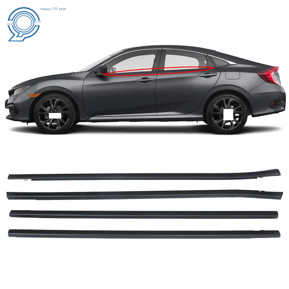 Rubber Window Weatherstrip Molding Trim for Honda Civic Sedan (2016–2019)