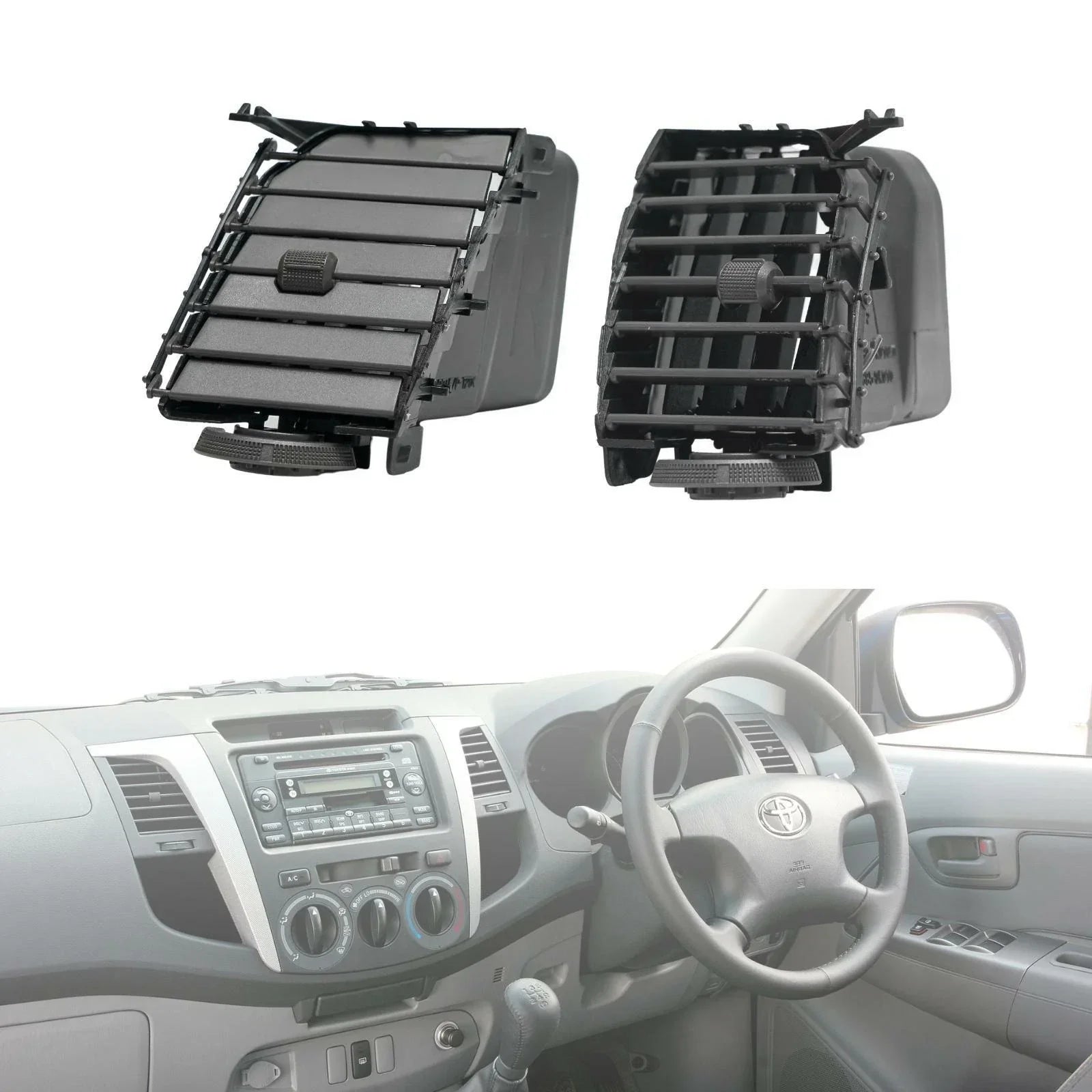 Grey A/C Air Vent Center Grille for Toyota Hilux (2005-2014)
