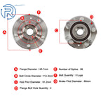 Set of 4 Wheel Bearing Hub Assembly for Ford Taurus, Flex, Lincoln MKS, MKT