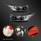 Pair Headlights for Toyota Highlander (2017–2019) Black w/DRL Projector