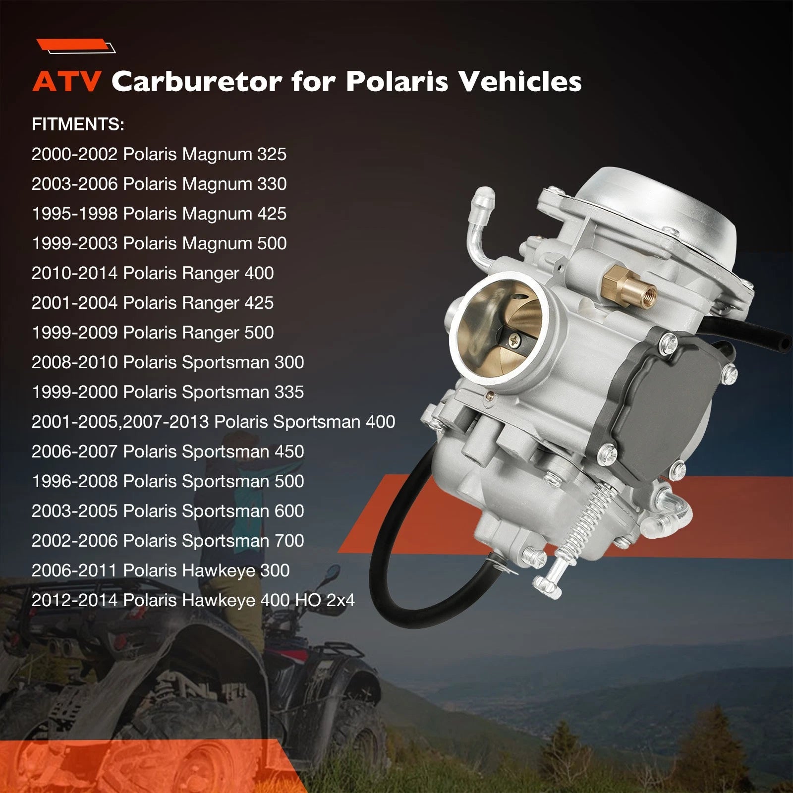 Carburetor for Polaris Sportsman 500, 300, 400, Magnum 425, Ranger 500, 425, 400 (1996–2007)