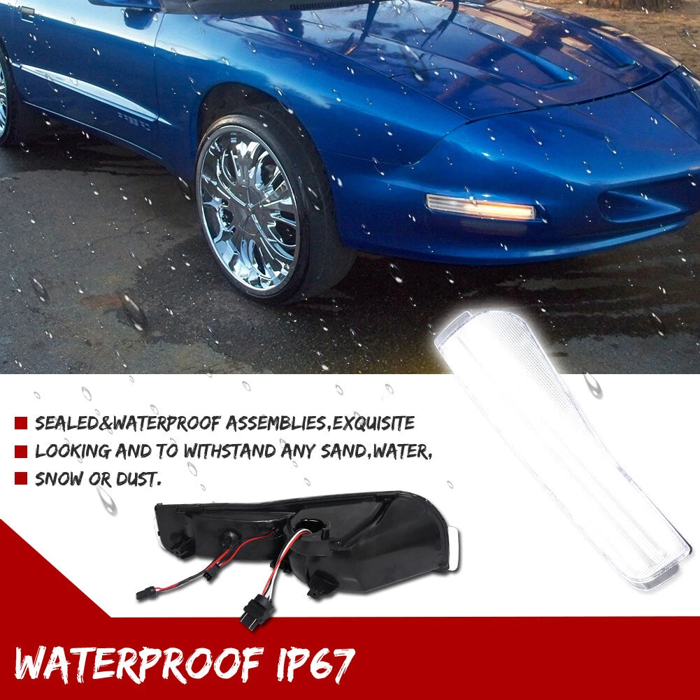 Switchback LED Clear Front DRL Signal Lights for Pontiac Firebird Trans Am (1993–1997)