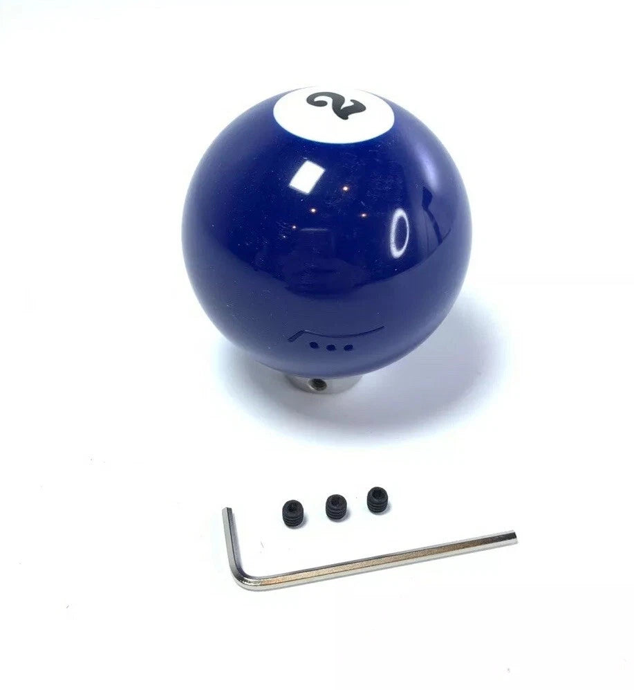 Gear Shift Knob Blue Pool Ball Style Replacement for Universal Manual