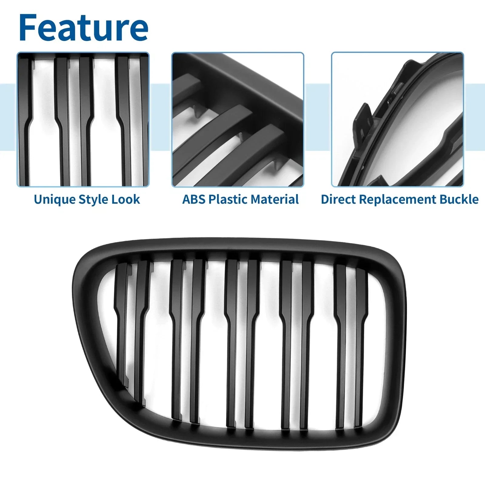 1 Pair Front Upper Bumper Grille for BMW X1 (2009-2015)