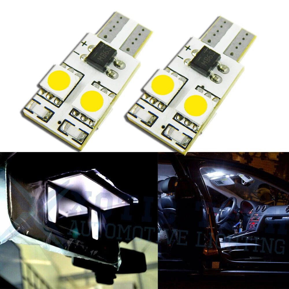 No Error White LED T10 168W Bulbs for Interior Dome Map Trunk (—)