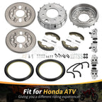 Front Brake Drum Hub Plate Shoes Kit for Honda Foreman 450 ES TRX450FE (1998–2001)