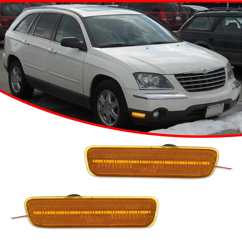 2X Amber Lens LED Side Corner Signal Lights for Chrysler Pacifica (2004–2008)