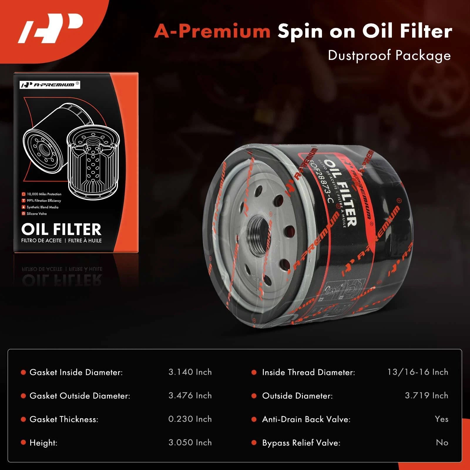 Engine Oil Filter for Chevrolet Silverado 2500 HD, 3500 (2001-2006)
