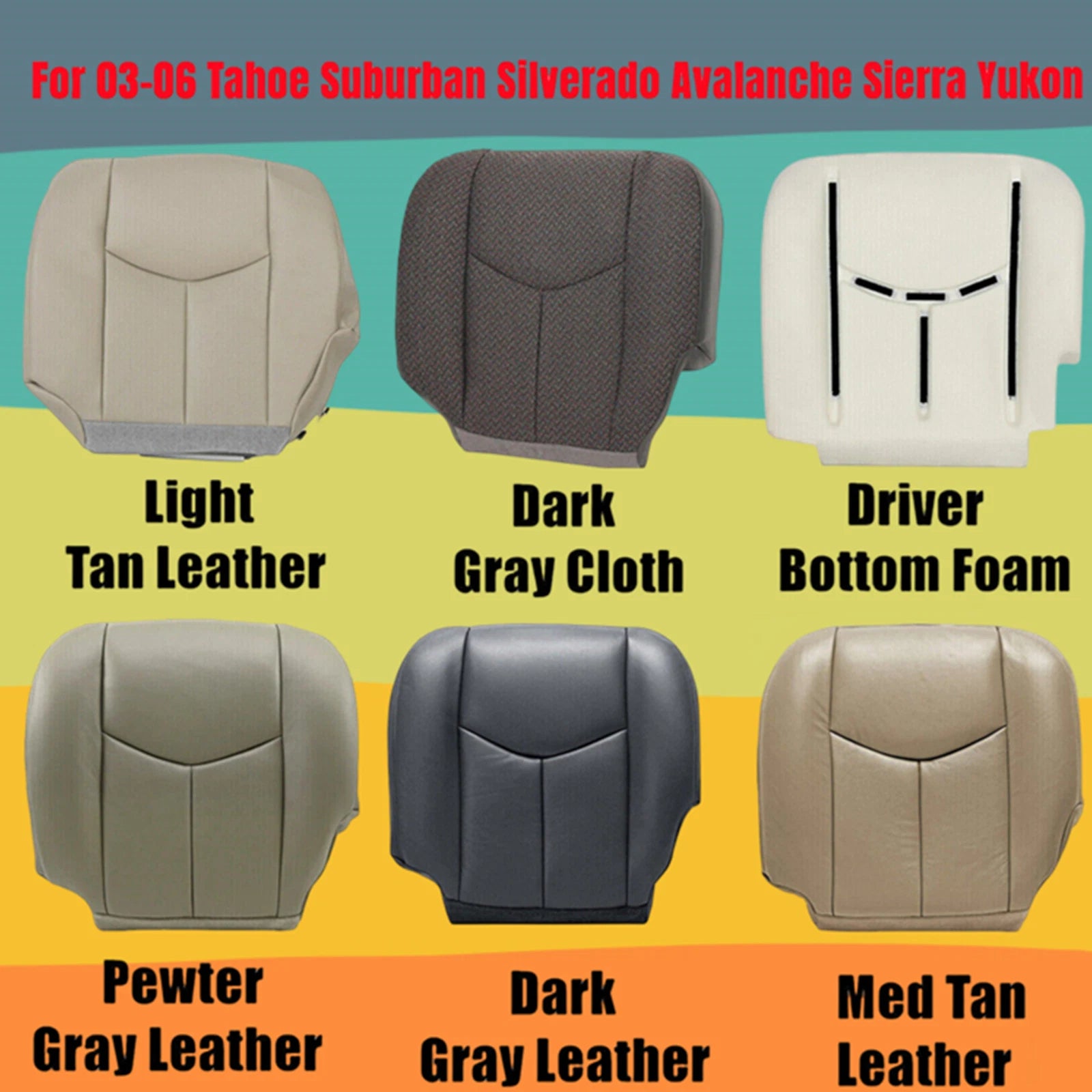 Driver Seat Cover / Cushion Foam for Chevy Silverado Sierra (2003–2006)