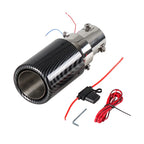 LED Muffler Tip Tail Pipe for Universal Cars - Carbon Fiber Curved