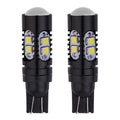 Set of 2 T10 2323 10-SMD LED Bulbs 12V 24V Pure White