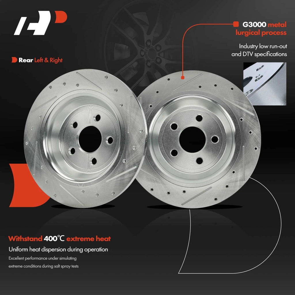Rear Side Drilled Brake Rotor for Ford Fusion (2017–2019) Edge (2015–2022)