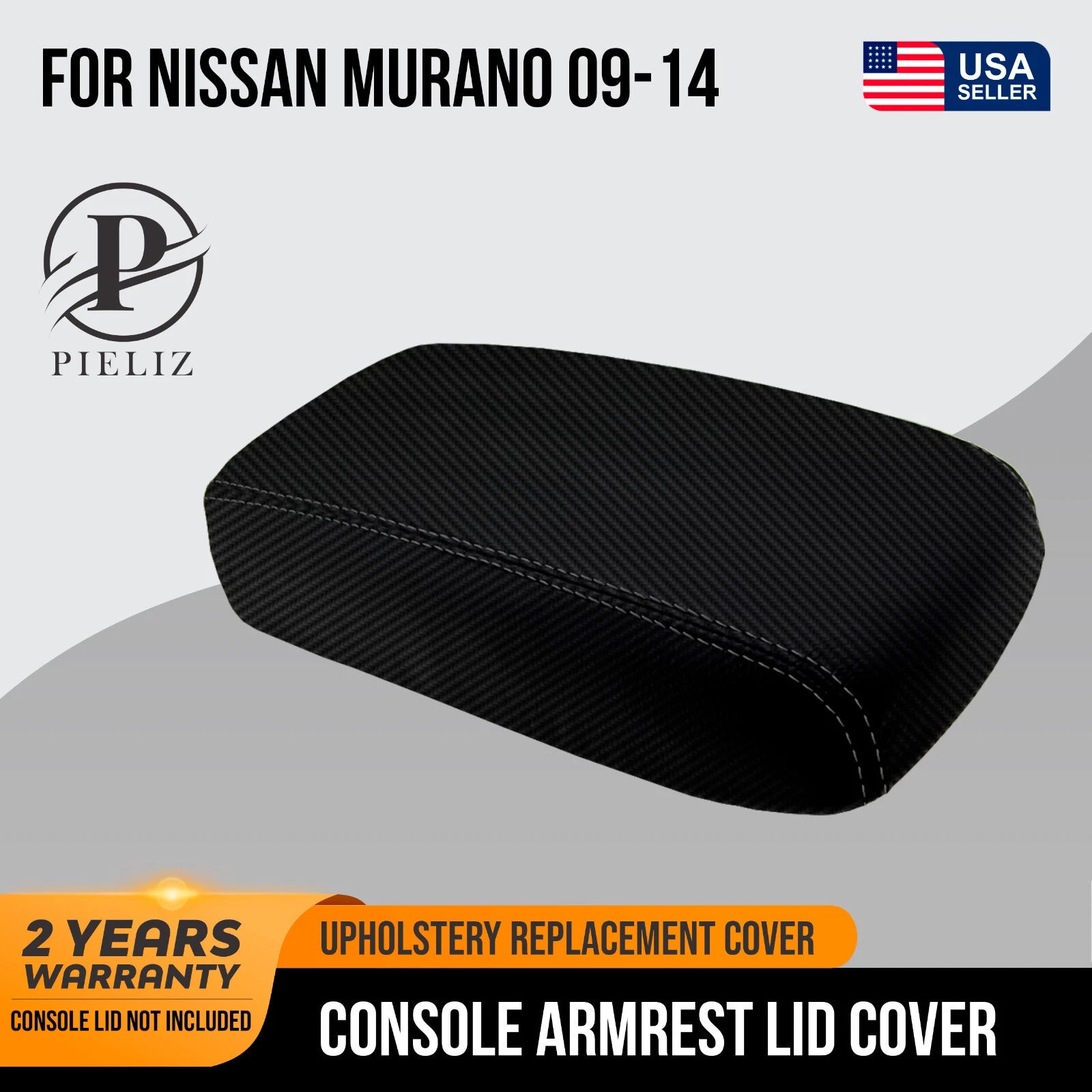 Console Lid Armrest Cover for Nissan Murano (2009–2014) Carbon Black