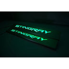 Door Sill Kit Replacement with Red LED Logo for 2014-2019 Corvette
