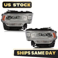 Full LED Headlights with Reflector Chrome for Ram 2500 3500 (2019–2024)