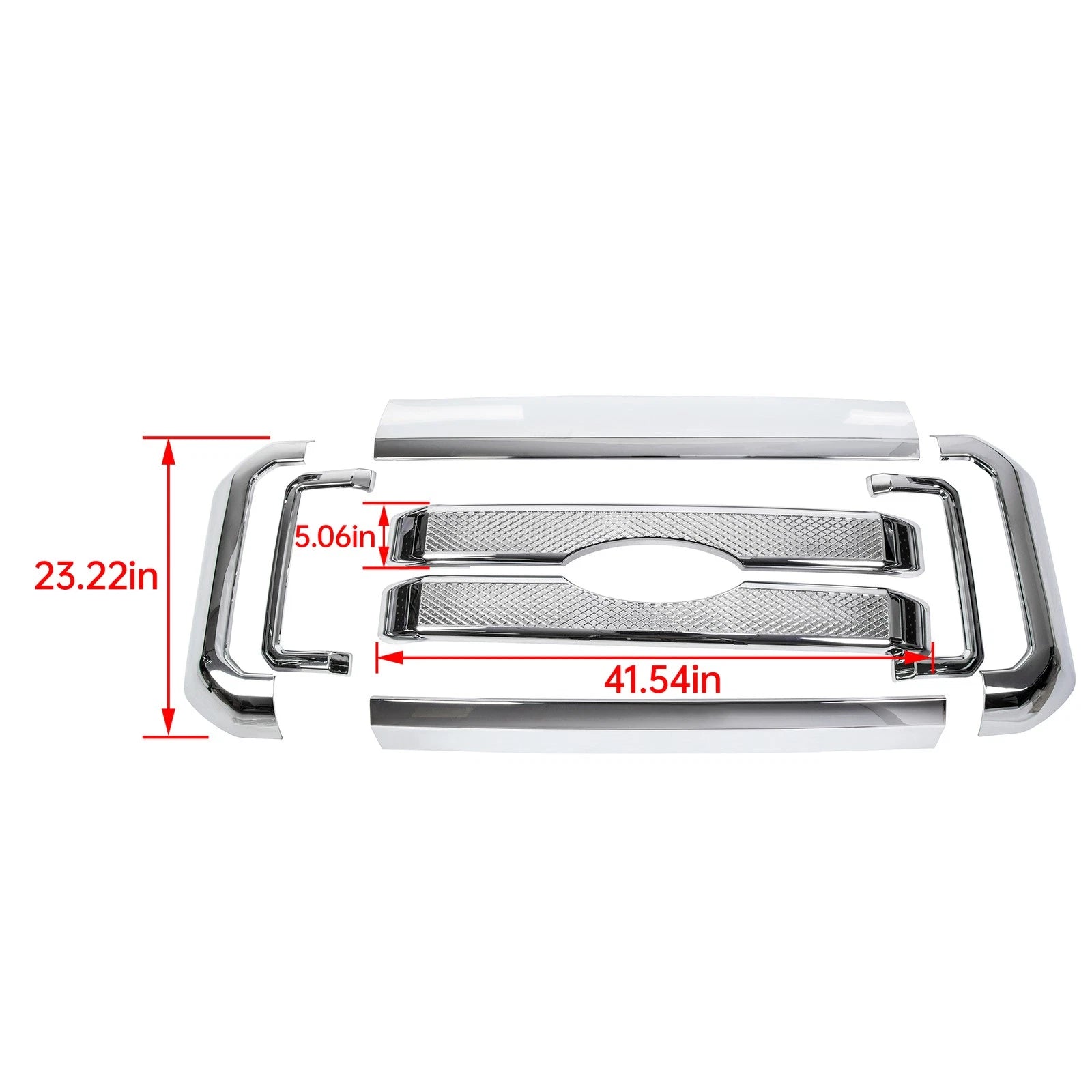 Chrome Grille Overlay Cover for Ford F250 F350 Super Duty (2011–2016)