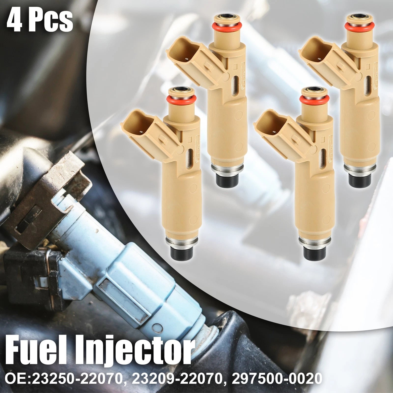 Set of 4 Fuel Injectors 23250-22070 for Toyota Corolla Matrix (2003–2006) 2ZZ-GE