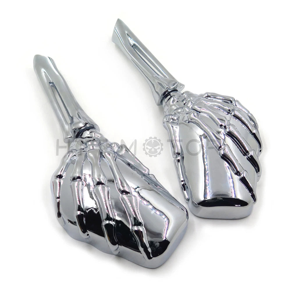 Skull Mirror 10mm 8mm for Yamaha Road Star Vmax Vstar 1700 Warrior Virago Chrome