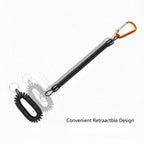Coiled Fishing Lanyard with Spring Retraction for Rod Security