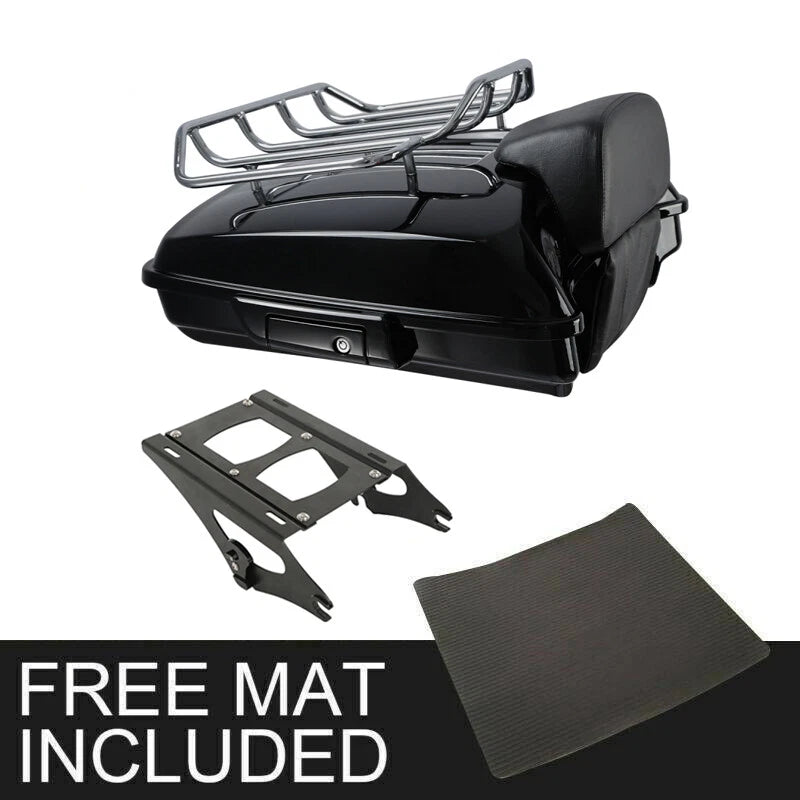 Razor Trunk Backrest Pad & Mount Rack for Harley Touring Road King (2014–2026)