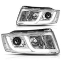 LED DRL Bar Projector Headlight for Jeep Grand Cherokee (2014–2016) Chrome/Clear