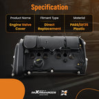 Valve Cover Set with Gasket & Oil Cap for BMW 118i 120i (2012–2016)