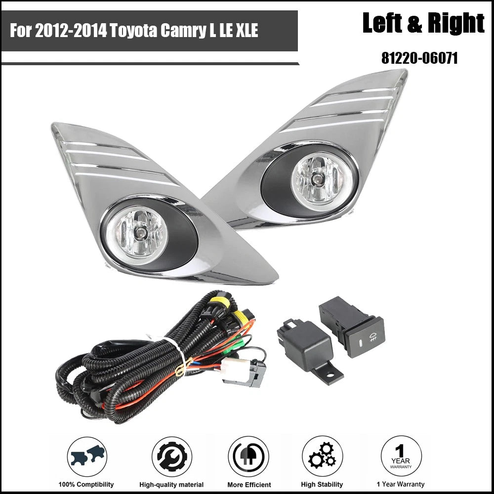 Fog Lights with Chrome Cover for Toyota Camry (2012–2014)