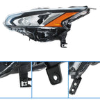 LED Headlight Assembly for Nissan Altima (2019–2020) Left Side Chrome Clear