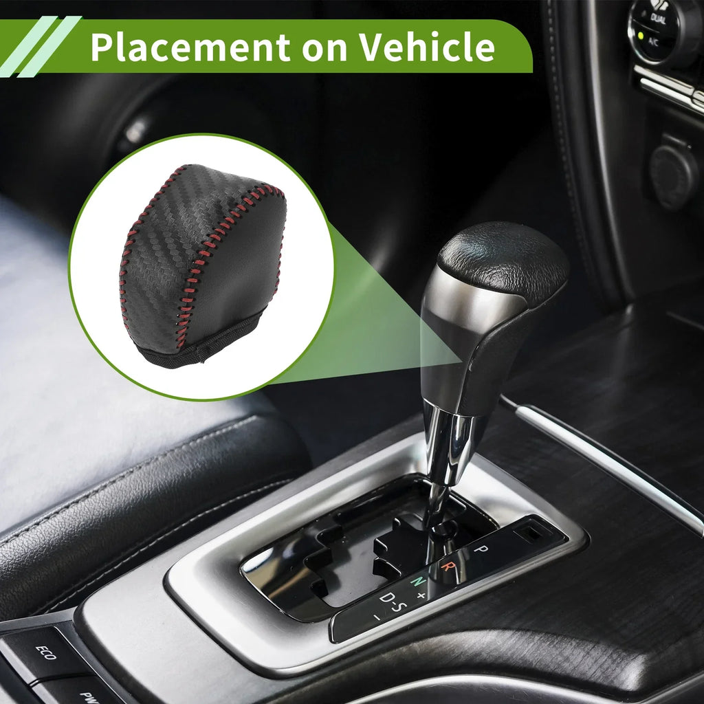 Car Gear Shift Knob Cover for Lexus NX250 2022-2023 Black Carbon Fiber Red