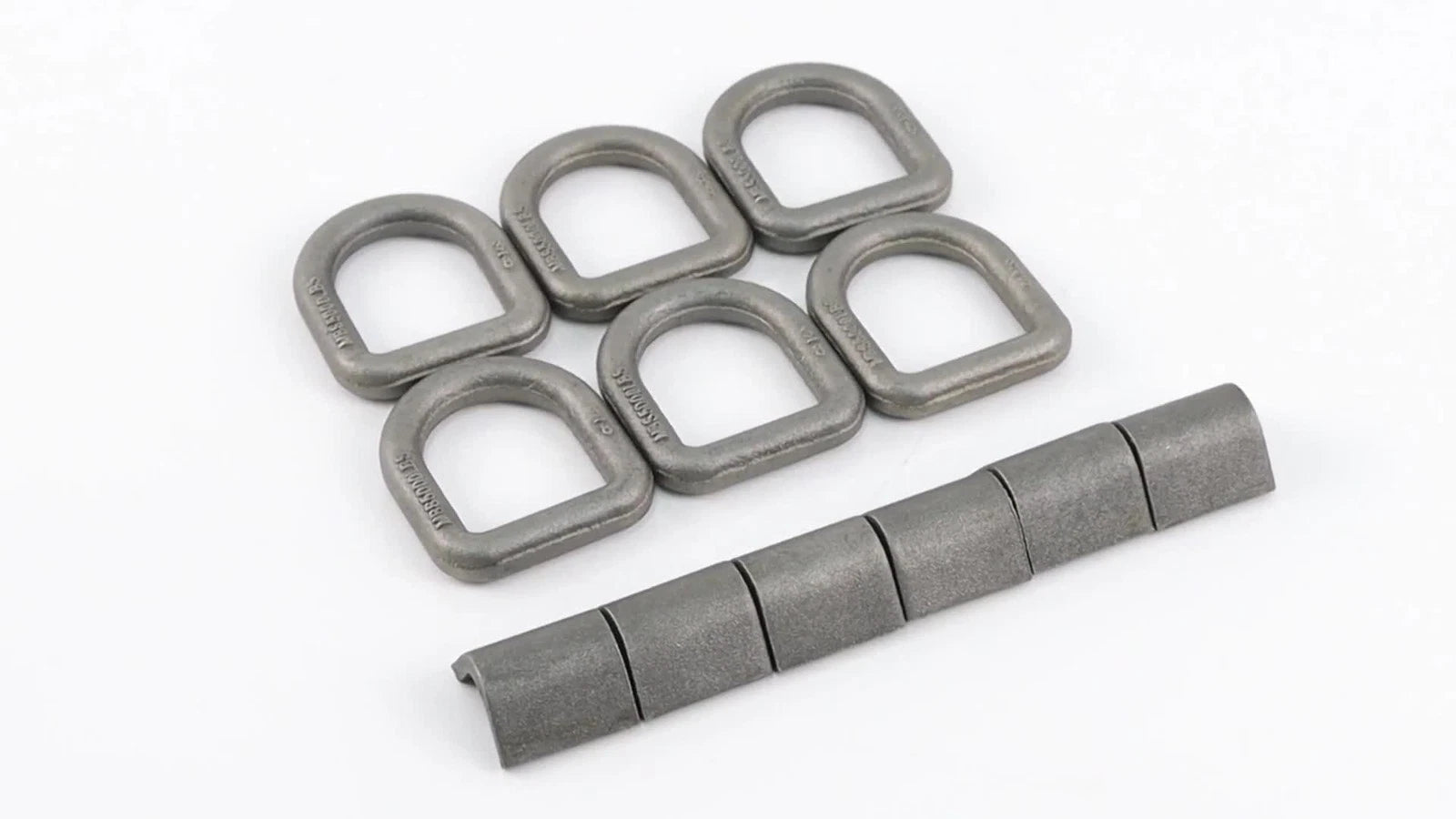 Set of 6 Heavy Duty Weld-On Forged D Rings 3/8 Inch 5000 Lbs Strength